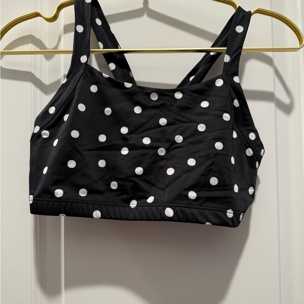Beyond Yoga x Kate Spade Black and White Polka Dot Sports Bra